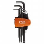 (Bild für) Winkelschraubendreher-Satz, 9-tlg, 6kant, Kugelkopf, brüniert, lang