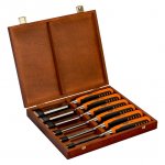 (Bild für) Stechbeitel-Satz, 6,10,12,16,20,26 mm, in Holzbox