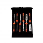 Stechbeitel-Satz, ergo, 6,10,12,18,25,32 mm, in Tasche