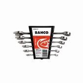 Ring-Maulschlüssel-Satz, Edelstahl/Inox, magnetisch, Ringseite 15° abgewinkelt, 6-tlg, 8-10-12-14-17-19 mm, im Kunststoffhalter