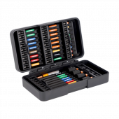 1/4" Torsions-Bitsatz, 40-tlg (34 Bits für Phillips, Pozidriv, TORX® und Sechskant-Schrauben + 2xBithalter + 4 Bit-Steckschlüssel)