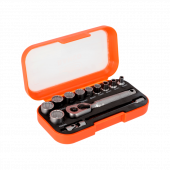 1/4" Steckschlüsselsatz, 13-teilig, Metallgriff