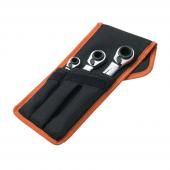 Vierfach-Knarren-Ringschlüssel-Satz, 3-tlg, Gürteltasche