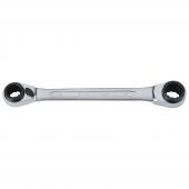 Vierfach-Knarren-Ringschlüssel, 16-17 + 18-19 mm