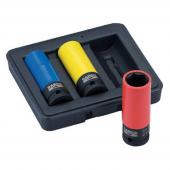 1/2" Kraft-Steckschlüssel-Satz, 3-tlg, 6kant, 17, 19, 21 mm