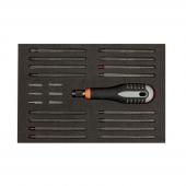 Schraubendreher, Ergo™, mit 16 Wechselklingen + 6 Bits