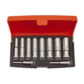 1/4" Steckschlüssel-Satz, lange Ausführung, 10-tlg
