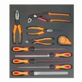 2/3 Einlage, Feilen, Zangen + Maßband, 10-tlg